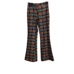 Dixie Collection Italy Women’s Retro Geometric Pattern Flare Leg Pants sz M